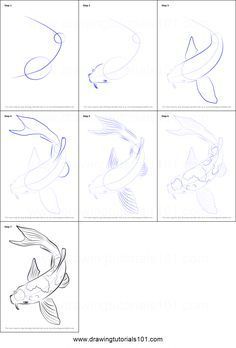 how to draw goldfish step by step