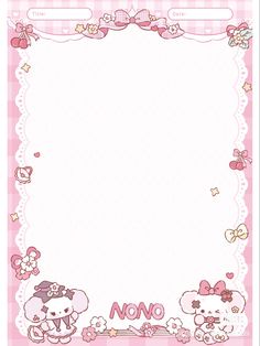 a pink and white hello kitty themed paper