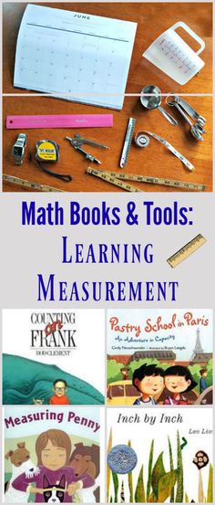 some books and tools on a table with the title math books & tools learning measurement