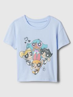 babyGap | WB The Powerpuff Girls Graphic T-Shirt Cute Cartoon Print Short Sleeve Tops, Cute Short Sleeve Tops With Cartoon Print, Fun Short Sleeve Tops With Cartoon Print, Short Sleeve Tops With Character Print, Cute Short Sleeve T-shirt With Character Print, Playful Short Sleeve Cartoon Print Top, Playful Short Sleeve Top With Cartoon Print, Graphic Tee With Character Print And Short Sleeves, Short Sleeve Cartoon Print Graphic Tee