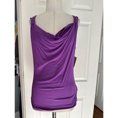 Lovely Purple Sleeveless Top New With Tags Ellen Tracy Essentials Draped Neckline Small Purchased At Macy's Draped Neckline, Ellen Tracy, Purple Top, Color Purple, Sleeveless Top, Top Blouse, Blouses, Womens Tops, Tags