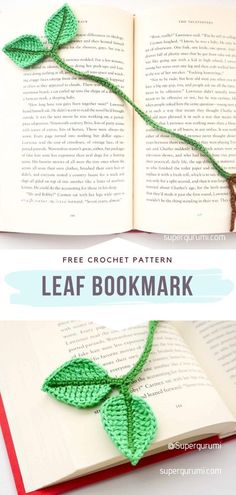 Crochet Leaf Bookmark Crochet Bookmark Tutorial, Bookmark Crochet Tutorial, Crochet Bookmarks Free Patterns, Easy Crochet Bookmarks, Bookmark Tutorial, Leaf Bookmark, Bookmark Crochet, Funny Crochet, Crochet Bookmark Pattern