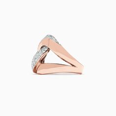 Effy Pave Rose 14K Rose Gold Diamond Ring, 0.83 TCW Gold-plated Rose Cut Diamond Jewelry For Anniversary, Luxury Open Heart Rose Gold Jewelry, Anniversary Gold-plated Rose Cut Diamond Jewelry, Luxury Rose-colored Rings With Rose Design, Luxury Rose Gold Multi-stone Jewelry, Rose Gold Diamond Ring, Gold Diamond Ring, Rose Gold Diamonds, Gold Diamond Rings