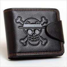 a wallet with a skull and crossbones on it