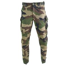 "Genuine French army combat pants in CCE camouflage pattern The trousers feature button waist and zip fly with velcro waist tab. The waist is elasticated and adjustable 2 cargo pockets with two slotted button closure. The seat and knees are reinforced with an extra layer of fabric Condition: NEW Shipping to United states, Canada, Europe * Economy shipping Shipping time : 7-21 working days or sometime more * Standard shipping with tracking information Shipping time : 7-14 working days or sometime Italian Police, Combat Pants, French Army, British Army, Lithuania, Cargo Shorts, Military Jacket, Black Pants, Camouflage