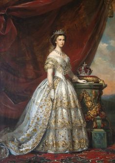 Empress Sissi, Era Victoria, Gaun Abad Pertengahan, Empress Elisabeth Of Austria, Elisabeth Of Austria, Empress Elisabeth, Istoria Artei, Victorian Paintings, Royal Portraits