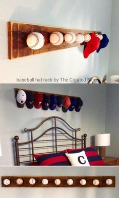 Happy Friday! This is a few hours later than normal, but I've got some extra great projects and inspiration to make up for it, from last week's Remodelaholics Anonymous party and from around the good Baseball Project, Baseball Hat Racks, Baseball Bedroom, Sport Bedroom, Baseball Room, Baseball Decor, Sports Room, Hat Rack, Boy Bedroom