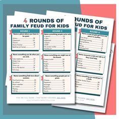 two pounds of family feed for kids printable worksheet on top of each other