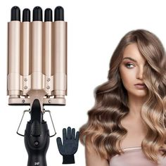 5-Barrel 15mm Egg Roll Hair Curler Hair Curling Iron Hair Waver Hair Crimper Temperature Adjustable Hair Styling Tool Features: 5-Barrel Hair Curler: 15mm 5-barrel design of this hair waver allows you to create natural-looking, defined curls that last all day. small barrels are perfect for creating tight curls or adding volume to your hair. Adjustable Temperature: With two temperature settings of 180 (for fine or damaged hair) and 210 (for thick or coarse hair), you can easily customize heat level to suit your hair type and desired style. Fast Heating: Thanks to PTC heating technology, this hair waver heats in just 30 seconds, allowing you to start styling your hair and create beautiful curls quickly and efficiently. Hair Protection: constant temperature feature protects your hair from exc How To Use A 3 Barrel Curling Iron, Adding Volume To Your Hair, 2” Curling Iron, 1.25 Curling Iron Waves, 3 Barrel Curling Iron, Curler Hair, Roll Hair, Hair Curling Iron, Professional Hair Tools