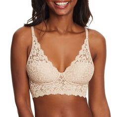 PRICES MAY VARY. LONGLINE DESIGN - Longline lace front with soft foam cups and side boning for support. WEAR 3 WAYS - Convertible, adjustable straps for switching from a traditional straight silhouette to a crisscross back to a halter. COOL MESH - Mesh sides and back stretch with ease and keep you cool. ROMANTIC WEDDING BRA - This pretty wedding bra is highlighted with a plunging neckline with pretty scalloped detailing. WEAR UNDER ANYTHING - Convertible straps and a choice of colors and prints Wedding Bra, Maidenform Bras, Wireless Bras, Pretty Bras, Halter Bra, Convertible Bra, Halter Bralette, Bra Brands, Longline Bra