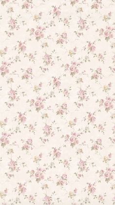 an old fashioned wallpaper with pink flowers and green trimmings on the bottom