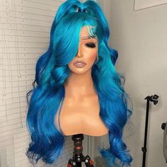 Product Details Brand Name Geeta Hair Hair Texture Body Wave Wig Wig Color Ombre Lake Blue Wigs Human Hair Tape Brazilian Hair Hair Length 16-30Inch Lace Size 13x4 Lace Front Wig/4x4 lace closure Material Grade Brazilian Virgin Hair Density 150180250Density Wig Size Average 21.5-22.5 Inch Head Circumference Straps Adjustable Lasting For 1 More Year Can Be Dyed And Bleached Yes Hair Advantage No Shedding,Tangle FreeSoft,Bouncy Shipping Shipped within 24-48 hours，5-7 Bussiness days arrive Blue Ombre Wigs For Black Women, Long Curly Colored Hair, Ombré Blue Wig, Pretty Hair Colors For Black Women, Blue Wig Hairstyles, Blue Wig Install, Blue Wigs For Black Women, Unique Wig Hairstyles, Different Wig Hairstyles