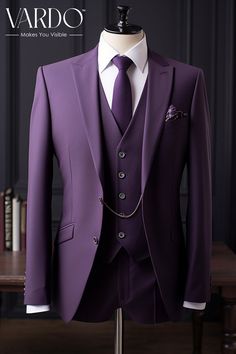 >>ORIGINAL ARTWORK AND CONTENT, PLEASE DO NOT COPY<< Men Suits, Suits For Man, Regal Purple Three-Piece Suit for Men - Elegant Wedding Attire, Formal Occasion Outfit Formal Attire. Classic and Stylish Formal Wear for Men piece Wedding Suit, Double Breasted, Formal Fashion Slim Fit Suit. Description: Elevate your style quotient with our exquisite Regal Purple Three-Piece Suit, a perfect blend of sophistication and modern flair. This dashing ensemble is tailor-made for those seeking to make a statement at weddings, galas, or any formal event. Crafted with precision, the deep purple hue exudes regality, while the three-piece design ensures a flawless fit and unparalleled comfort. The jacket features a sleek single-breasted cut with peak lapels, adding a touch of timeless charm. Paired with ma Violet Suit Men, Wedding Suits Purple, Purple Tuxedo For Men, Purple Wedding Suit Men, Purple Suits For Men Wedding Ideas, Purple Three Piece Suit Men, Men Purple Outfit, Purple Tuxedo Wedding, Groom Suit Purple