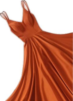 Fitted Orange Dress For Banquet, Burnt Orange Satin Ball Gown Prom Dress, Formal Orange Satin Dress, Orange V-neck Dress For Prom, Orange Floor-length Dress For Gala, Fitted Orange Floor-length Dress, Orange A-line Evening Dress, Luxury Orange Floor-length Dress, Orange Maxi Dress