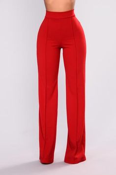 Knot Your Girl Pants - Khaki, Pants | Fashion Nova Red Solid Color Bottoms For Fall, Red Solid Long Pants, Red Solid Color Long Pants, Red Pants For Workwear, Non-stretch Red Pants, Red Wide Leg Dress Pants For Spring, Elegant Red Full-length Dress Pants, Solid Color Dress Pants For Fall Party, High Waist Red Non-stretch Bottoms