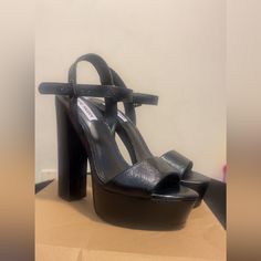 Like New Worn Once! Box A Little Worn Out But Comes W Box And Will Ship Immediately. Fits True To Size. Luxury Stacked Heel Party Heels, Shoes Steve Madden, Steve Madden Shoes, Shoes Women Heels, Steve Madden, Shoes Heels, Like New, Women Shoes, Heels