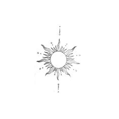 a drawing of a sun with water droplets coming out of it's center and back