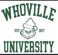 the logo for whovillee university with santa claus's hat and beard on it