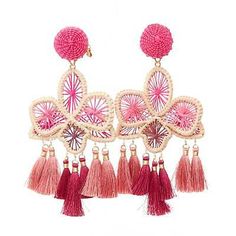 ad eBay - MERCEDES SALAZAR hot pink raffia red tassel dangling clip on earrings Pair - Buy Now, click the link (eBay) Clip On Tassel Earrings, Fashion Jewelry Earrings, Stay Connected, Price Drop, Clip On, Fashion Watches, Clip On Earrings, Tassels, Hot Pink