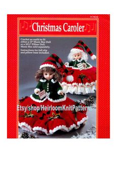 the pattern for christmas caroler dolls is shown