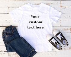 custom text shirt Text Shirt, Dec 25, Kids Graphic Tees, Custom Shirt, Gift For Him, White Shirt, Custom Shirts, Gifts For Him, Kids Tshirts