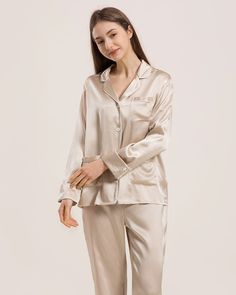 Type: Two-piece Silk Pajama SetMaterial: 100% 19 Momme Luxury Mulberry Silk Details: Cropped trouser length with self-tie at the waist for an adjustable fit. 2 front pockets and 1 left chest pocket, all with contrasting piping. Indulge in the luxurious comfort of our 19 Momme Charmeuse Silk Pajama Set. Perfect for peaceful slumbers or lazy Sunday mornings, these timeless pajamas will make you feel effortlessly chic and comfortable. Choose from a range of colors and experience the natural benefit Silk Night Dress Trouser Shirt, Night Wear For Women Sleep, Night Shirts For Women, Swan Wallpaper, Wolf Sketch, How To Wash Silk, Cropped Trouser, Silk Pajamas Women, Silk Bonnet