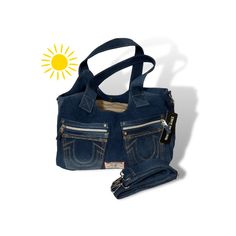 True Religion Shoulder Bag True Religion Dark Denim Convertible Shoulder bag | Denim Jeans Shoulder Bag Denim Pocket, Pocket Bag, Back Patch, A Logo, Dark Denim, True Religion, Are You The One, Convertible, Zip Pockets