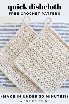 Crochet Towels, Cotton Yarn Projects, Crocheted Dishcloths, Crochet Dishcloth Pattern