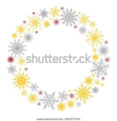 snowflakes arranged in a circle on a white background