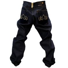 Designer Straight Leg Denim Blue Jeans, Designer Denim Straight Leg Pants, Designer Straight Leg Denim Pants, Luxury Straight Leg Jeans With Belt Loops, Luxury Denim Straight Leg Bottoms, Designer Straight Leg Jeans For Streetwear, Luxury Straight Leg Denim Bottoms, Luxury Denim Blue Bottoms With Five Pockets, Designer Denim Jeans For Streetwear