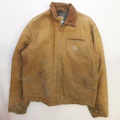 Vintage Carhartt Canvas Detroit Work Jacket Size 44 Tall Blanket Lined J01 BRN Condition/Description Satisfactory condition.  Photos will highlight any imperfections on the item. Please refer to the photos to see the specific condition of the item.  Measurements: Pit to pit - 25" Length - 28" Collar to cuff - 27" Due to the nature of vintage clothing, size in title may not accurately represent the measurement of the item. Please refer to the measurements above to ensure the right fit. CONDITION LEGEND Excellent - Free of marks, stains, holes, or loose stitching. Great - Minor cracking or pilling; items may have minor marks or stains (free of fraying, loose stitching, and holes/rips). Good - May have minor marks/stains, minor yellowing, small holes, loose stitching, or fraying. Satisfactory Work Jacket, Vintage Carhartt, Work Jackets, Vintage Clothing, Mens Jackets, Vintage Outfits, Im Not Perfect, Jackets & Coats, Mens Outfits