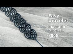 an image of a piece of fabric with beading on the side and text that reads easy bracelet macrame