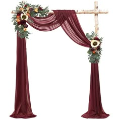 an arch decorated with flowers and greenery for a wedding or special event, isolated against a white background