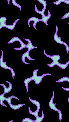 a black background with purple and blue flames