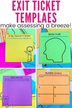 exit ticket templates to make assessing a breeze