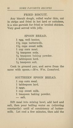 an old recipe book with instructions on how to make bread