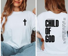 Child of God Shirt, Corinthians T-Shirt, Celestial Children's Tee, Inspirational Shirt, Jesus Tee, Faith Tee, Gift Christian Shirt For Her  Welcome to TrendswayStore! You are where you can find your style and comfort. We are here to introduce you to the latest trends and quality products. Start exploring now We wish you pleasant shopping! PRODUCT DETAILS For printing, we use Bella Canvas and Gildan SoftStyle brand shirts, which are the best in the industry. *Bella Canvas -unisex size -4.2 oz. -S Verse Backgrounds, Beyond Blessed, Faith Tees, Christian Things, Jesus Tees, Child Of God, Brand Shirts, Christian Shirt, Inspirational Shirt