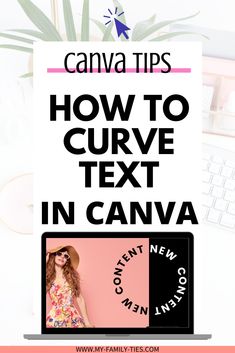 Read our guide to learn how to add curve text easily into your online graphics - it is so much easier than you think! Learn how to remove the background of your curved logo even if you have Canva FREE (amazing workaround!) and how to download your branded logo in Canva Pro with one click! Wavy Text, Canvas Learning, Text Generator, Family Ties