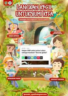 an advertisement for the indonesian children's book, langkaan kecil untuk bumi kita