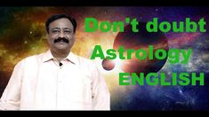 a man standing in front of an image with words on it that say don't doubt astrology english