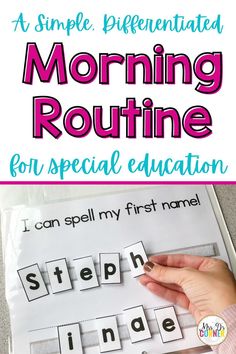 the morning routine for special education with words and pictures