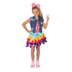 Here , there is nothing wrong with making sure you little diva has the best time in her girly outfit this year. You can ensure that this Jojo Siwa Girls Bow Dress Costume will make her the best dressed at the bash, and it will be all because of you. Size: 4-6.  Color: Multicolor. Jojo Hair Bows, Rainbow Costumes, Jojo Siwa Bows, Jojo Siwa Birthday, Girl Rainbow, Halloween Fancy Dress, Dress Halloween Costume, Bow Dress, Jojo Siwa