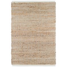 a beige rug with white trimmings on the top and bottom, against a white background