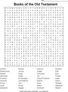 the book of the old testament is shown in this printable word search for kids