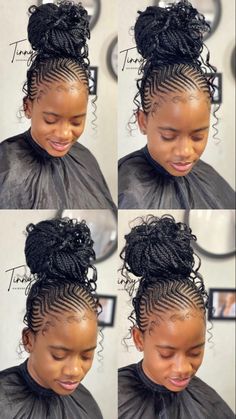 Fulani braids updo Straight Ups Braids, Simple Fulani Braids Hairstyles Designs, Trendy Hair Styles 2024, 2024 Cornrow Braids, Straight Up With Curls, Conrows Lines And Braids Boho, Easy Fulani Braids Hairstyles Designs, Straight Up Hairstyles Braids 2024, Straight Up Styles Braids