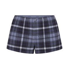 FLANNEL SLEEP CHEEKY BOXER | CONCORD PLAID Skims With Flannel, Womens Boxers Sleep, Women’s Boxer Shorts, Flannel Pyjama Bottoms, Pajama Shorts Plaid, Bra Calculator, Plaid Boxer Shorts, Womens Boxer, Casual Short Sleeve Dress