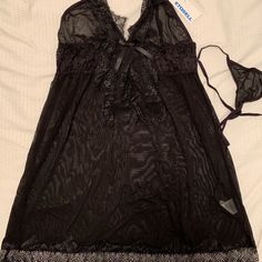 Etosell Sheer Black With Lace Nightie And G-String. Size Xl. Very Delicate Lace Trimming. Black Sleepwear For Sleepovers, Black Coquette Sleepwear For Sleepover, Coquette Black Sleepwear For Sleepover, Black Sheer V-neck Sleepwear, Black Coquette Nightgown For Sleep, Coquette Black Nightgown For Sleep, Black Sheer Nightgown, Black Sheer Sleepwear For Loungewear, Sheer Black Sleepwear For Loungewear