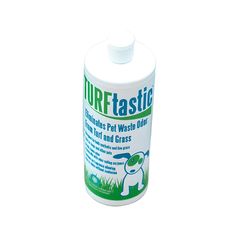 a bottle of turftastic for dogs on a white background