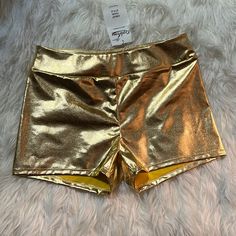 Kepblom Brand Soft Gold Hottie Dance Shorts New With Tags Size Medium Bought For Dance Recital And Not Used Gold Shorts, Media Buying, Dance Shorts, Dance Recital, Dragon Ball Art, Mini Shorts, Halloween Costume, Statement Pieces, Dragon Ball