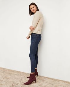 The FRAME Denim Le High Skinny Crop Jean - Samira | M.M.LaFleur Fall Cropped Leg Dark Wash Jeans, Dark Wash Mid-rise Cropped Jeans For Fall, Dark Wash Mid-rise Jeans For Fall, Mid-rise Dark Wash Cropped Jeans For Fall, Mid-rise Dark Wash Jeans For Fall, Stretch Mid-rise Cropped Jeans For Fall, Versatile Mid-rise Jeans For Fall, Cropped Leg Dark Wash Fall Jeans, Classic Slim Fit Jeans For Fall